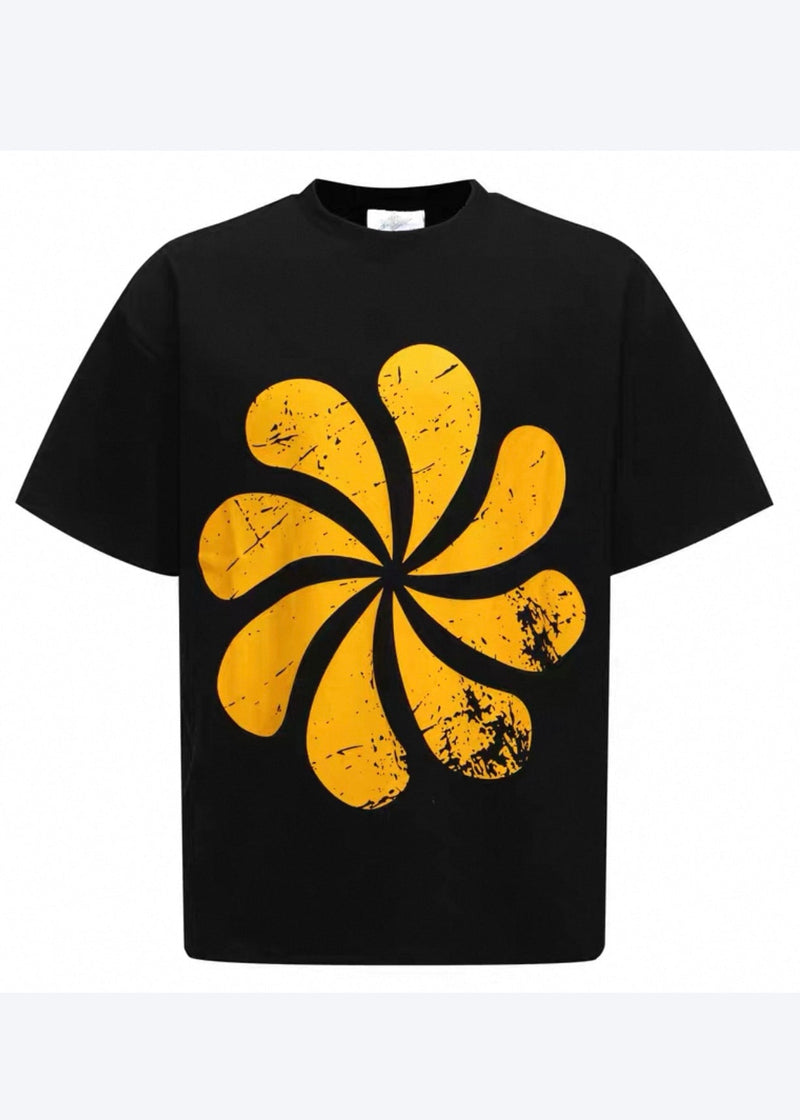 Black Oversized Print Cotton Tanks Summer