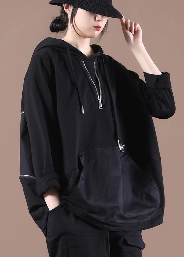 Black Hooded Sweatshirts Tracksuits