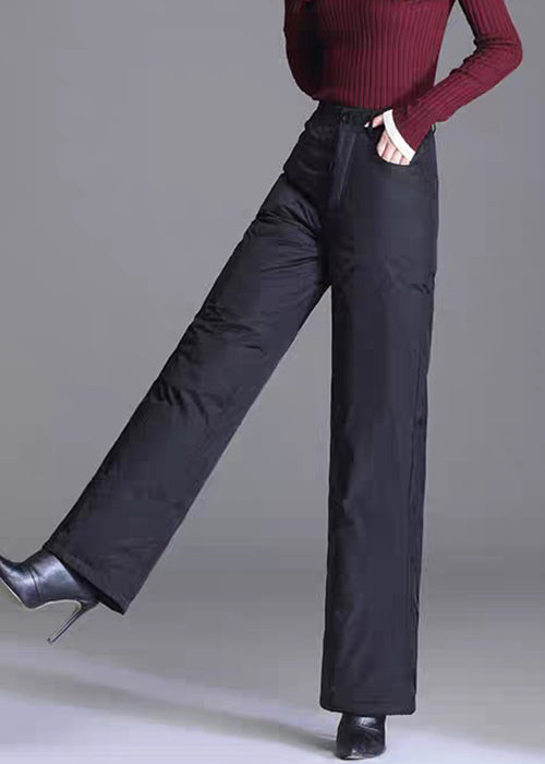 Slim Fit Red Pockets Fine Cotton Filled Straight Pants Winter