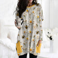 Daisy Bee Embroidery Art Print Tunic artswardrobe