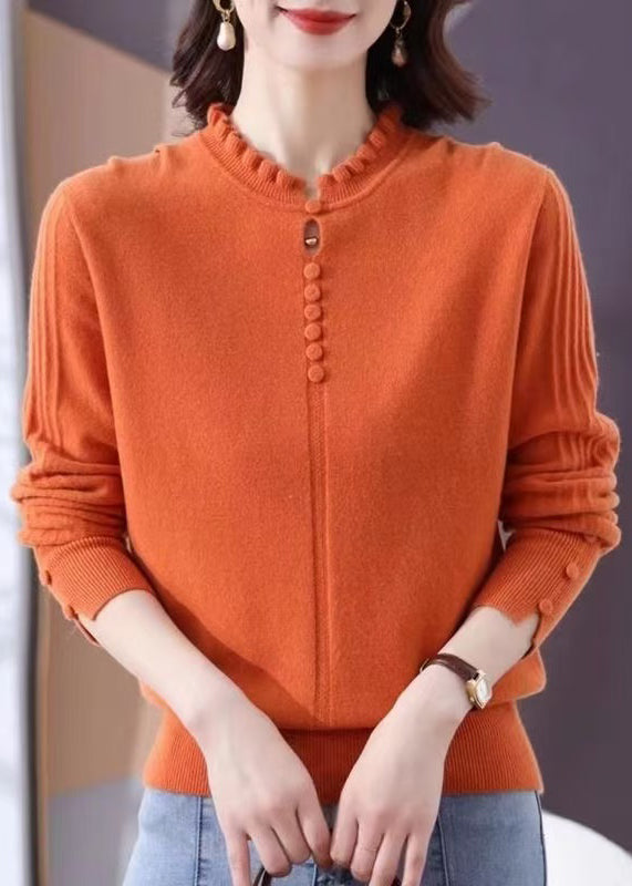 Original Purple O-neck Knit Sweater Winter