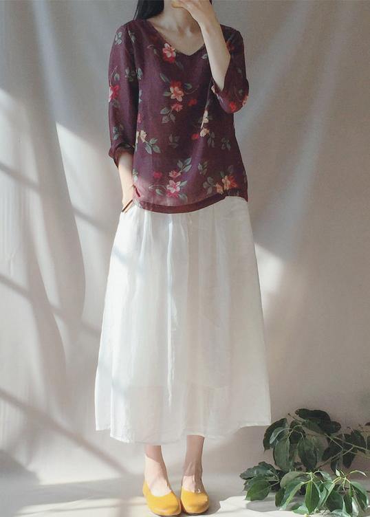 Unique V Neck Half Sleeve Clothes for Chocolate Print Shirts
