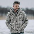 Men's Vintage Viking Celtic Knot Knitted Warm Button Sweater Cardigan artswardrobe