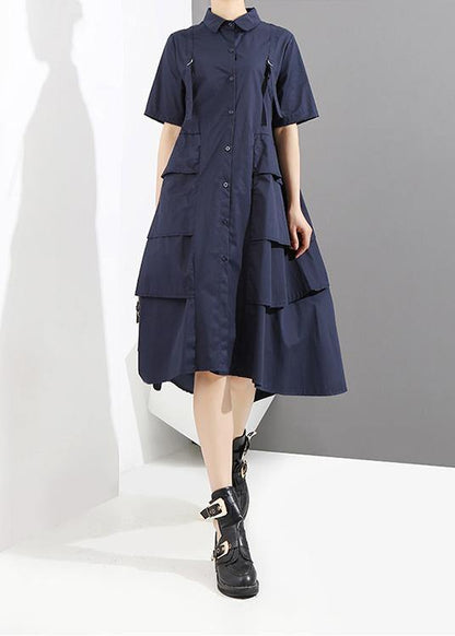 New Woman Summer Blue Style Shirt Dress