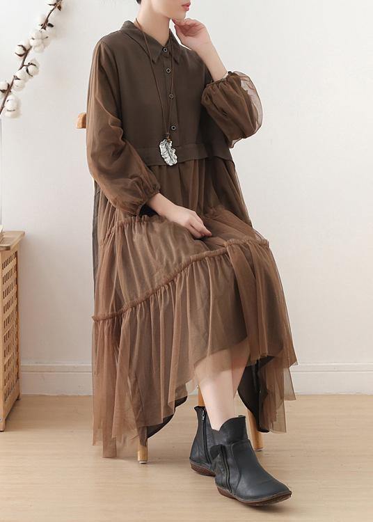 Chocolate Cotton Patchwork Tulle Summer Holiday Dress