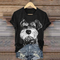 Comstylish Women's Cute Dog Art Print Casual T-shirt