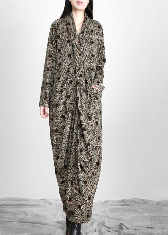 Diy Black Jacquard Pockets Long Sleeve Fall Maxi Dress