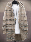 Men's Vintage Pattern Cozy Hooded Cardigan artswardrobe