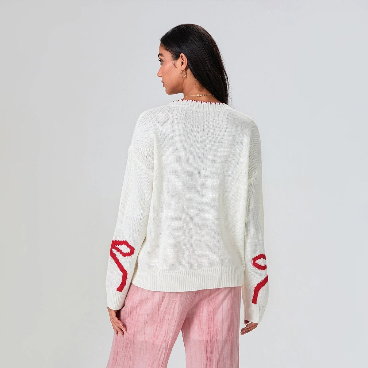 JO | MW - Festive knitted sweater with bow design