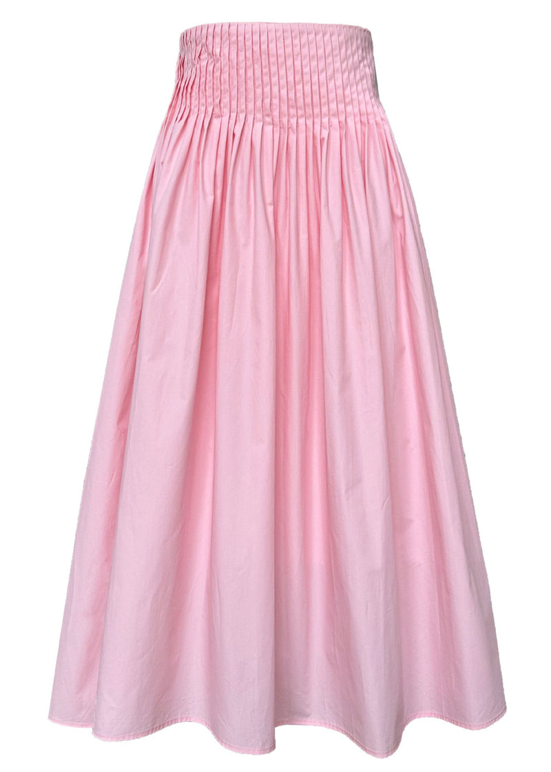 Organic Pink Wrinkled Exra Large Hem Cotton a Line Skirt Spring