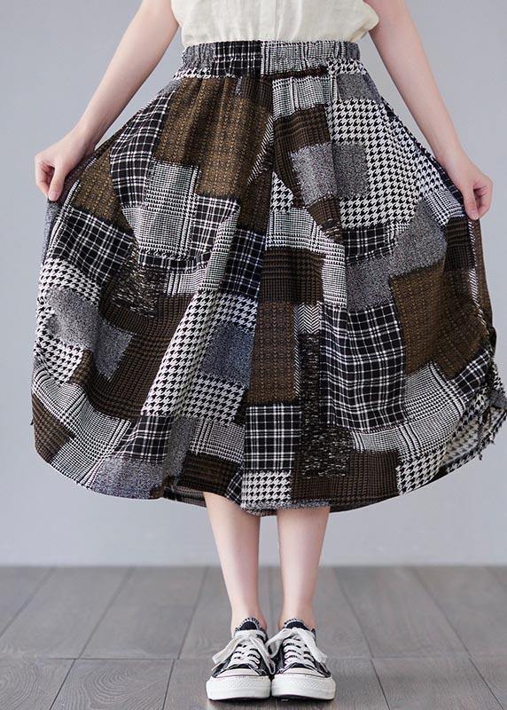 Diy Chocolate Plaid Lantern Pants Summer Cotton Linen