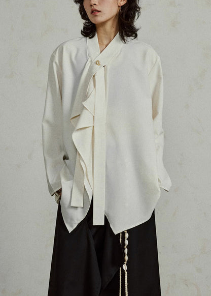 Apricot Cozy Ribbon Patchwork Top Fall