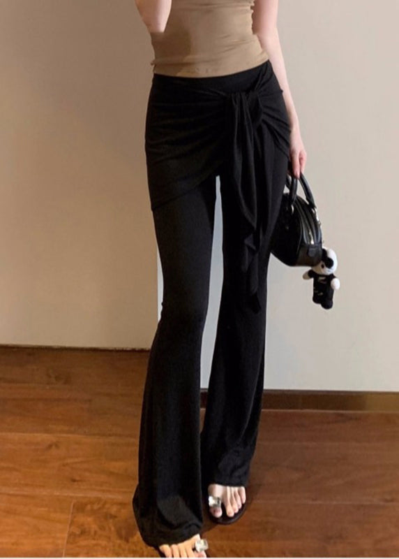 Blue Butt Scrunch Fake Two Pieces Flare Leggings