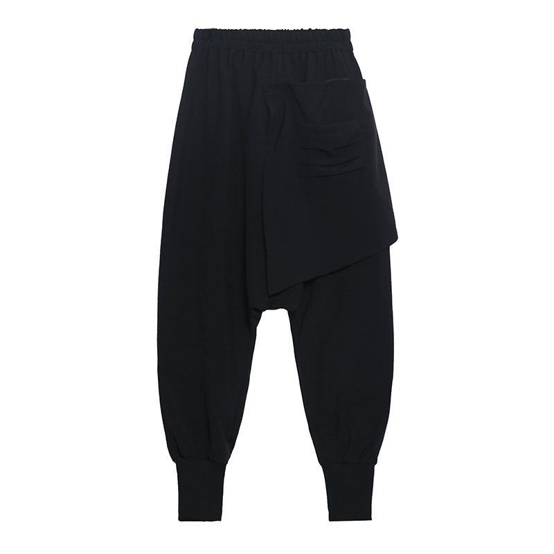 Asymmetrical Design Harem Harem Cotton Pants