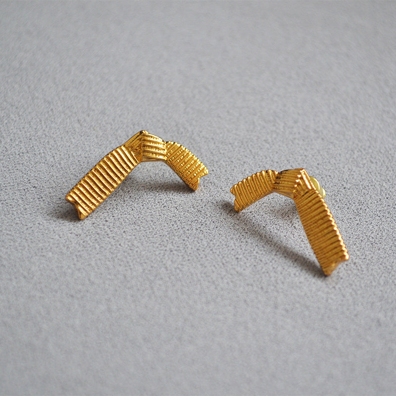 Delicate Artisan Gold Earring