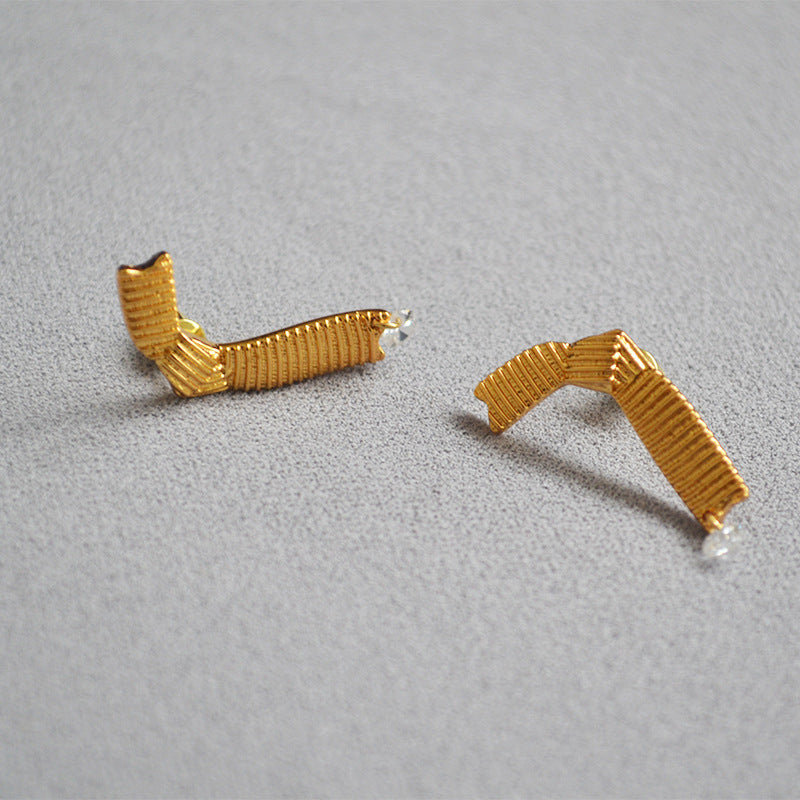 Delicate Artisan Gold Earring