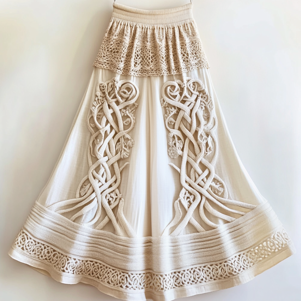 Women's Viking Celtic Knot Tree Of Life Art Linen Skirt artswardrobe