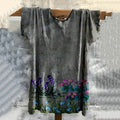 Vintage Bohemian Embroidered Floral Cotton T-shirt artswardrobe
