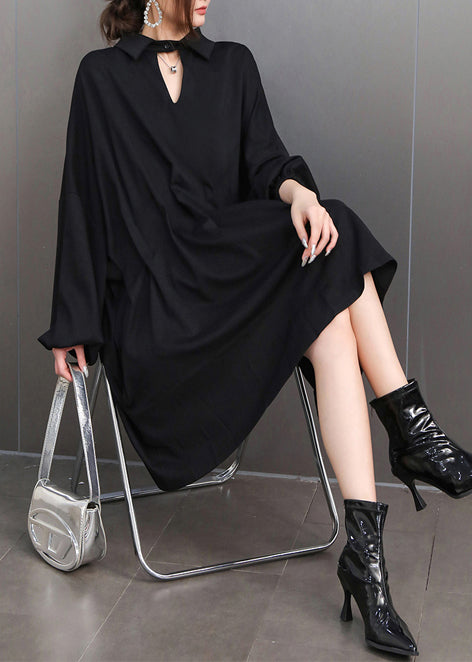 Black Oversized Shirt Dress Summer