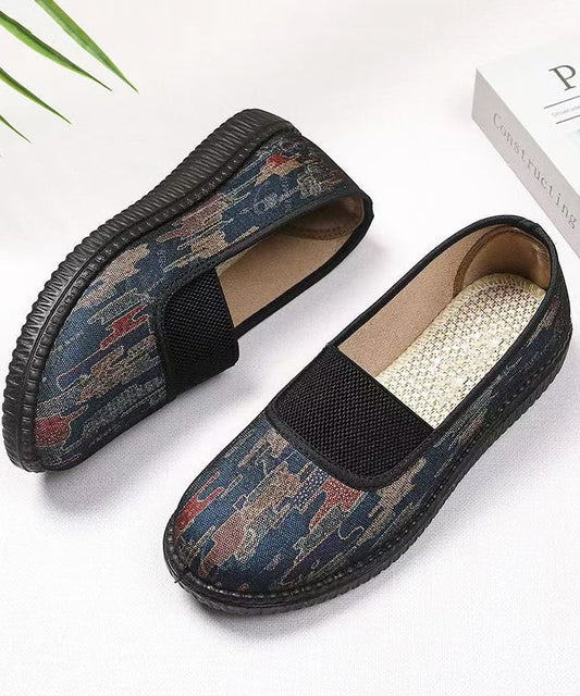 Flat Shoes for Black Cotton Fabric