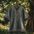 Men's Viking Mythology Celtic Knot Cotton Linen T-shirt artswardrobe