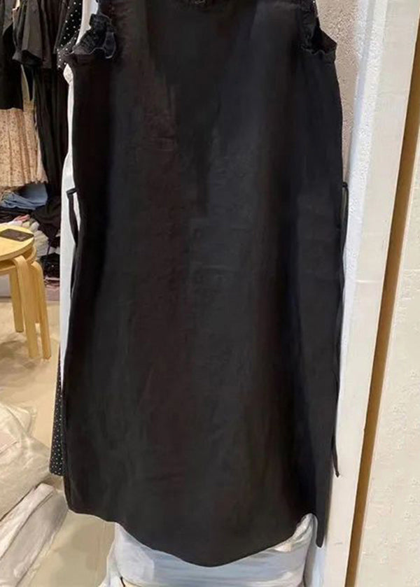 Loose Beige Ruffled Cotton Dresses Summer
