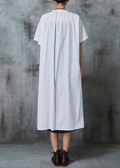 White Oversized Cotton Dress Two Pieces Set Summer