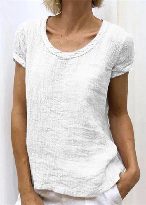 Pink O-neck Cotton T Shirt Summer