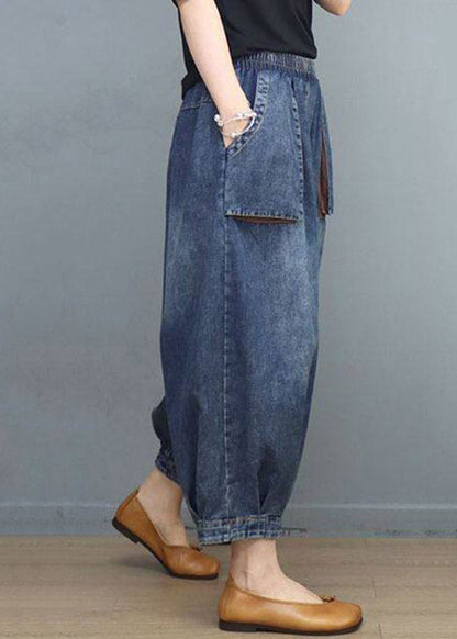 Unique Blue Pockets Patchwork Lantern Jeans Summer
