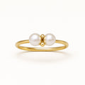 Double Pearl Fine Gold Ring