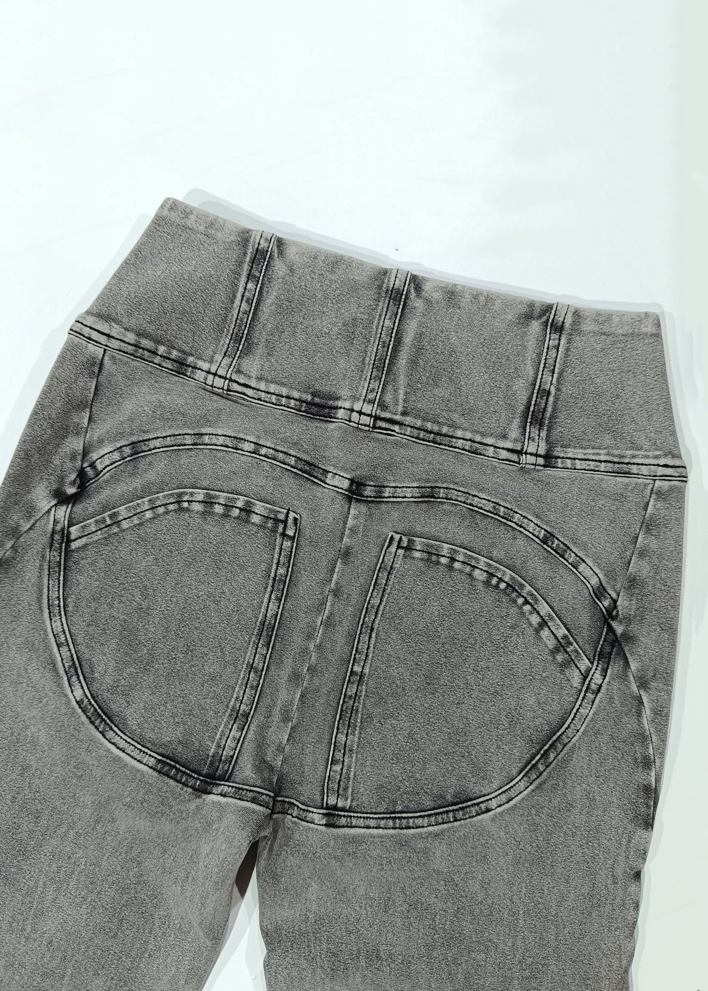New Grey Zippered High Waist Knit Flare Bottoms Summer