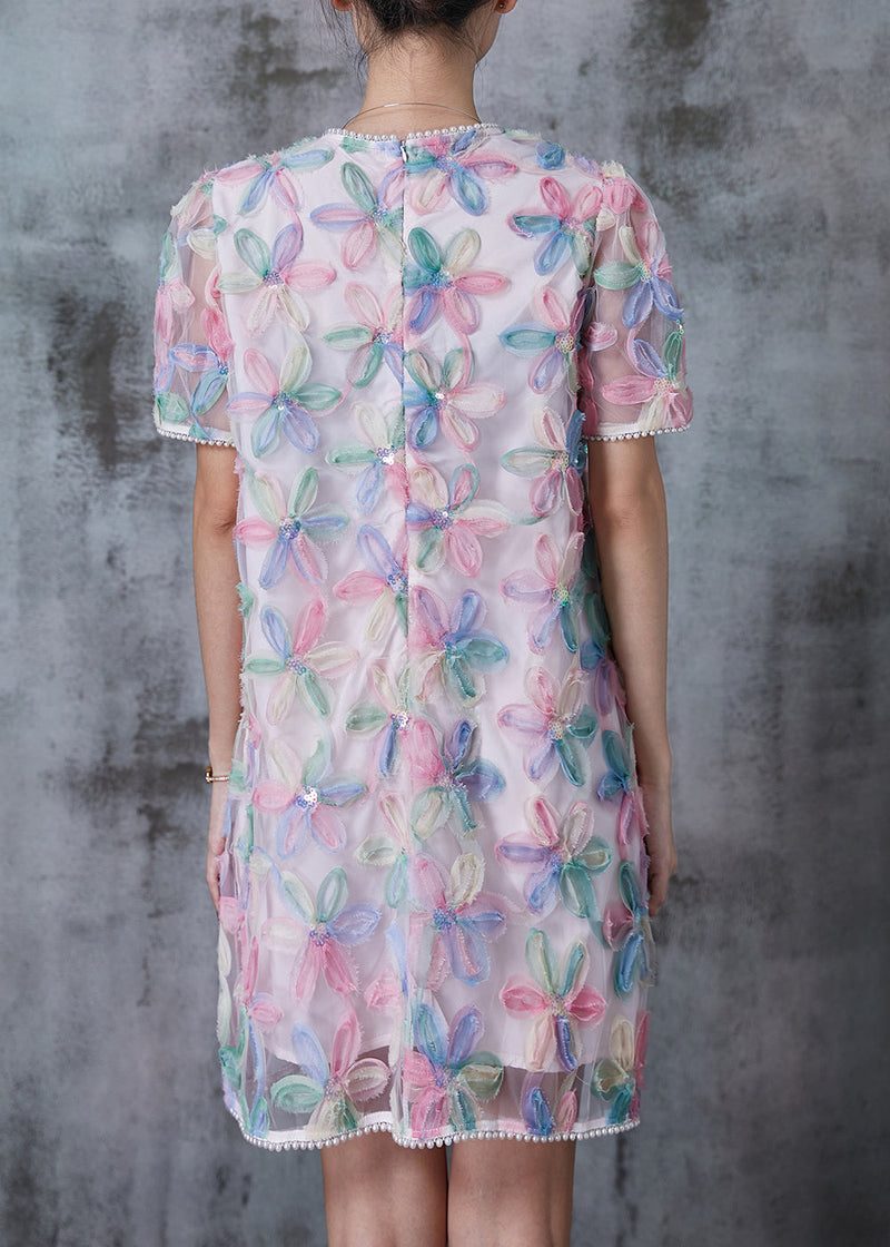 Rainbow Puff Sleeve Tulle Tea Dress Summer