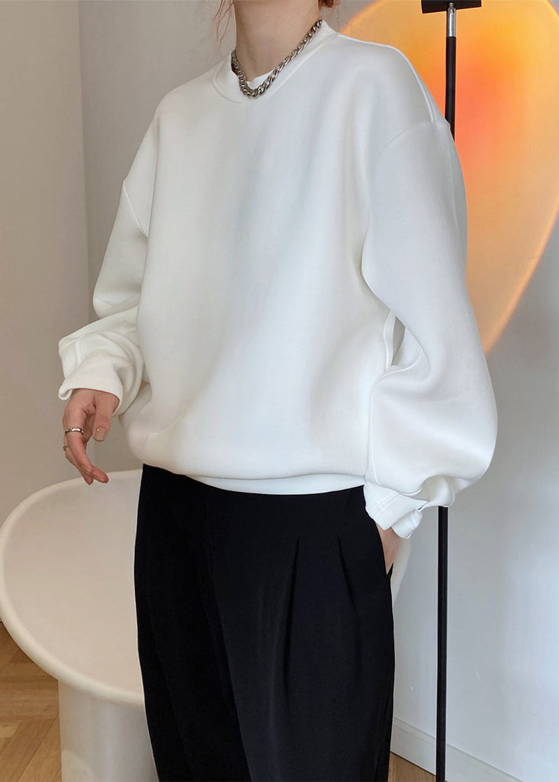 Blue O Neck Patchwork Cotton Sweatshirts Top Fall