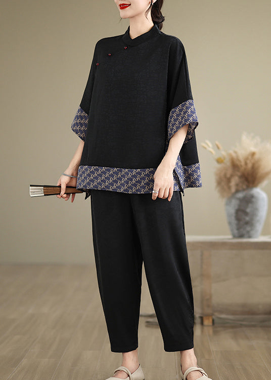 Blue Oversized Patchwork Silk Shirts Summer
