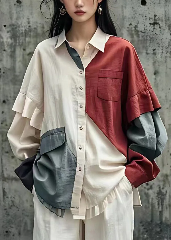 White Peter Pan Collar Button Cotton Shirt Fall