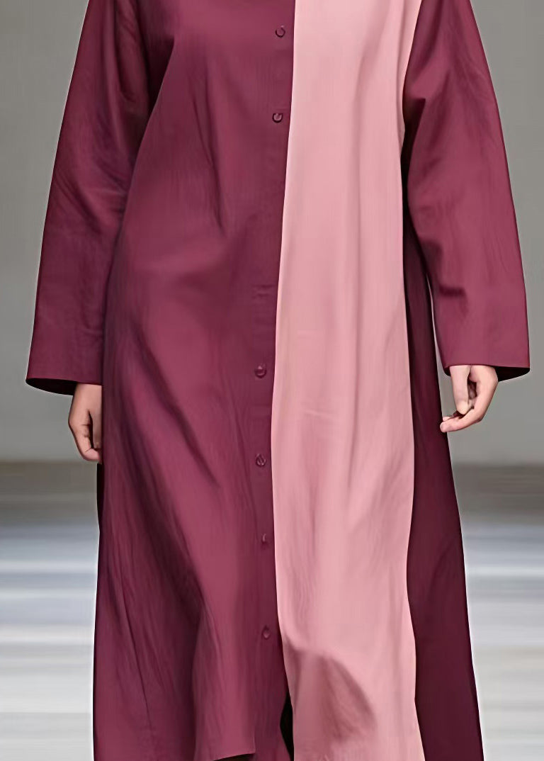 Colorblock Patchwork Low High Design Maxi Dresses Fall