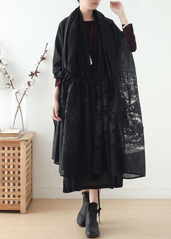 New Original Design Cotton Drawstring Shawl Heavy Work Lace Cloak Coat