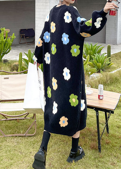 Natural Black Thick Knit Dress Winter