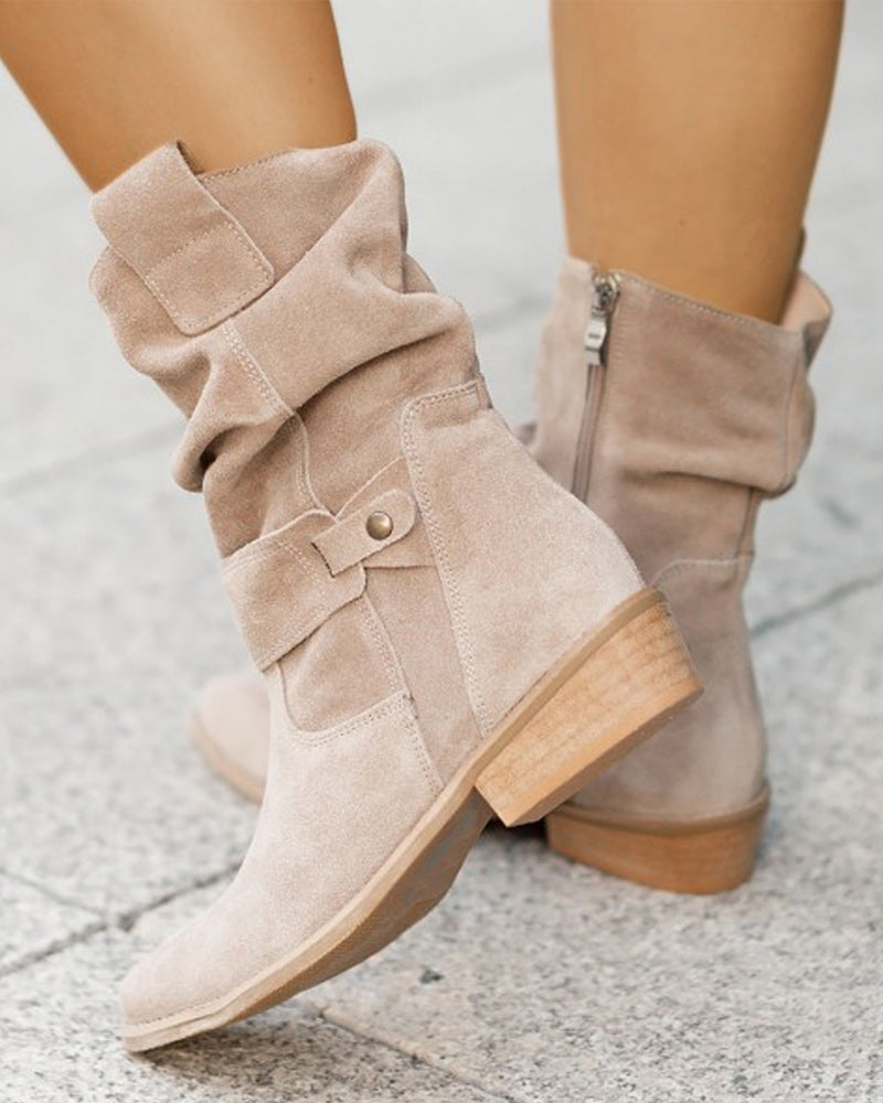 KS | Mid-calf boots with strap detail