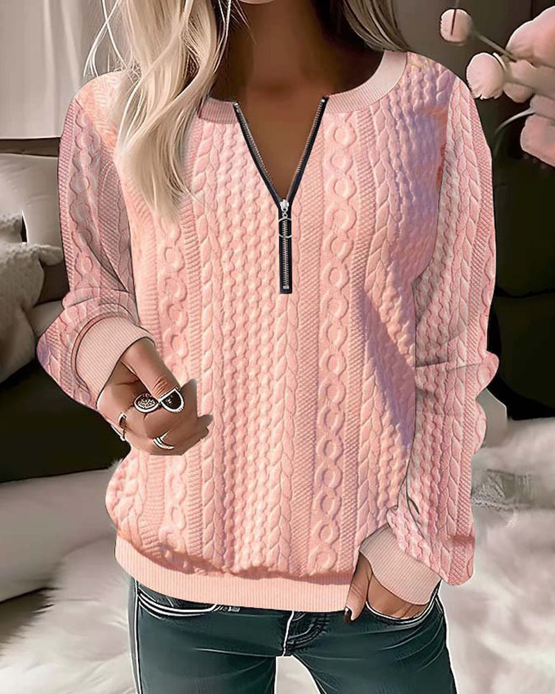 JO | Plain sweater with zipper