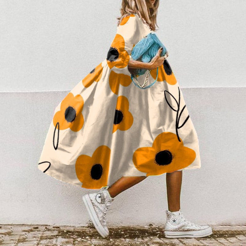 KS | Printed A-line midi dress