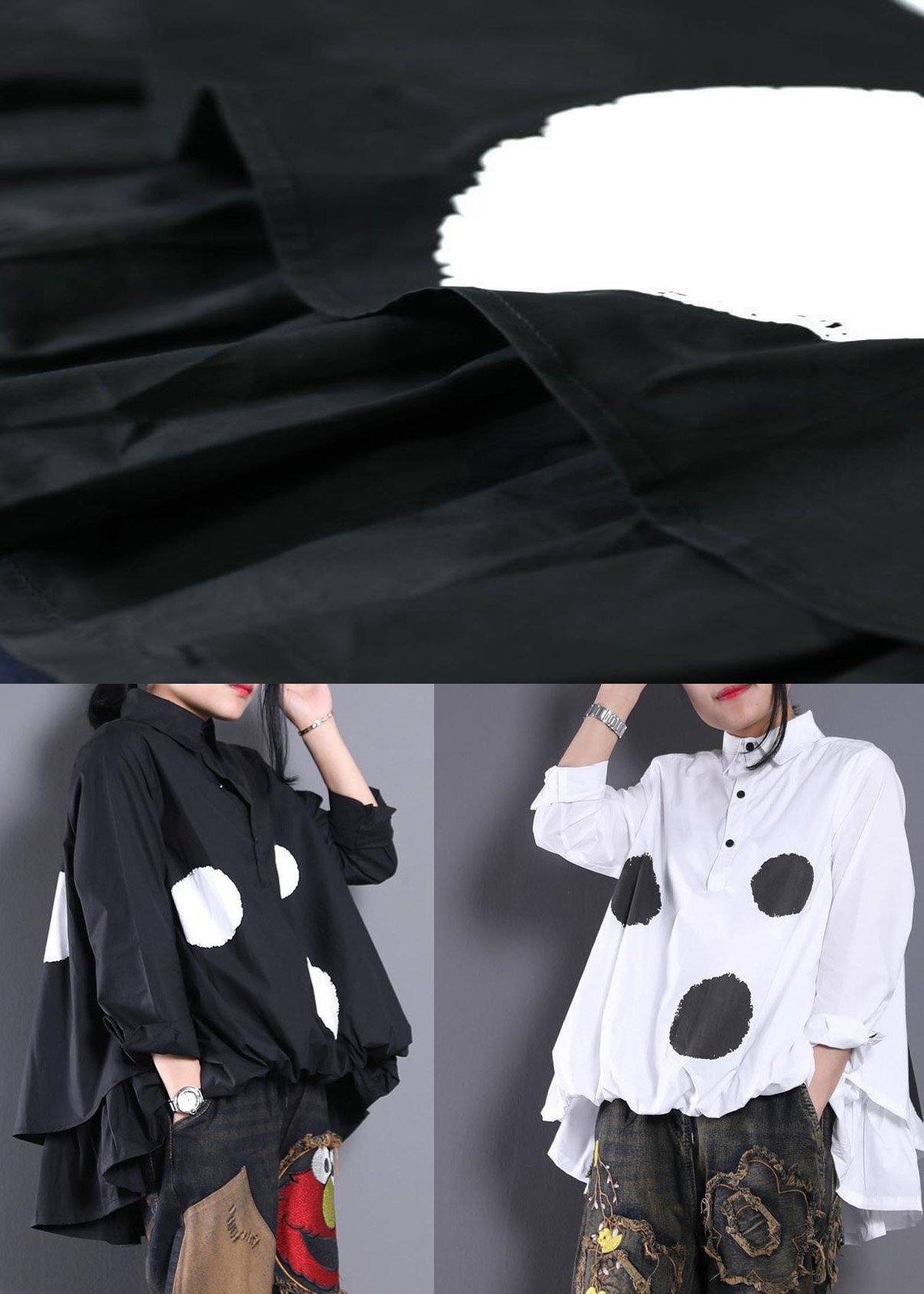 Diy White Dotted Blouses for Asymmetric Shirt