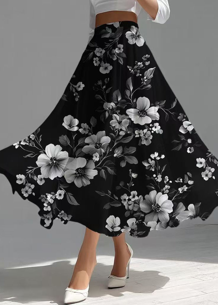 Fine Black Chiffon Skirt Exra Large Hem Summer