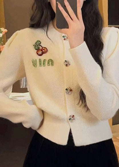 New Red O Neck Button Knit Cardigan Spring