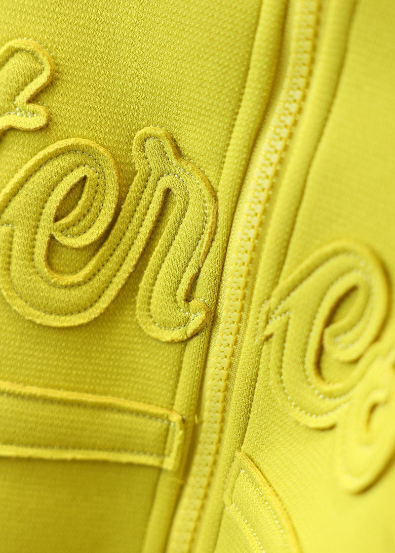 Yellow Stand Collar Graphic Patch Patchwork Coat Spring