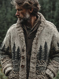 Men's Vintage Forest Inspired Cozy Chunky Cardigan artswardrobe