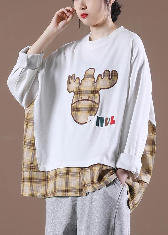 Style White O-neck Loose Sweatshirt