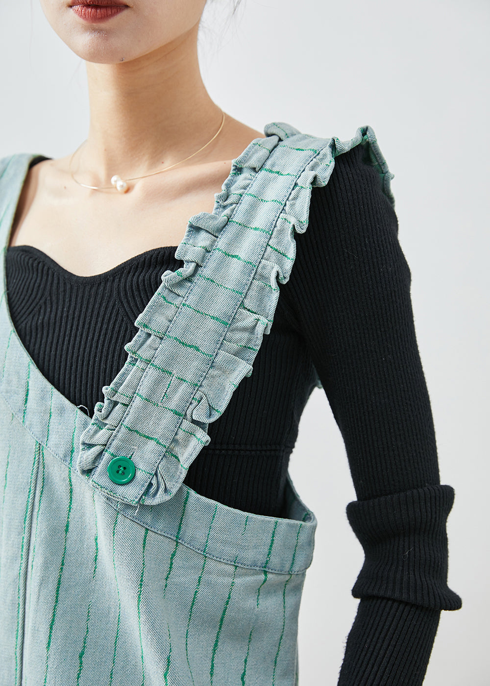 Blue Asymmetrical Cotton Strap Mid Dress Fall