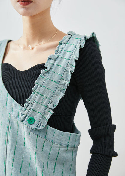 Blue Asymmetrical Cotton Strap Mid Dress Fall