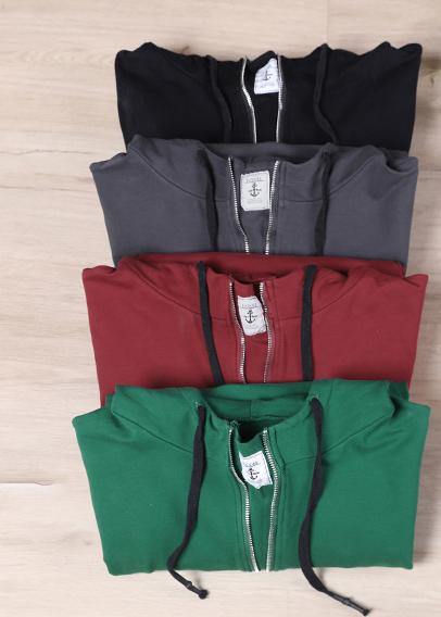 Hooded Autumn Simple Black Tops